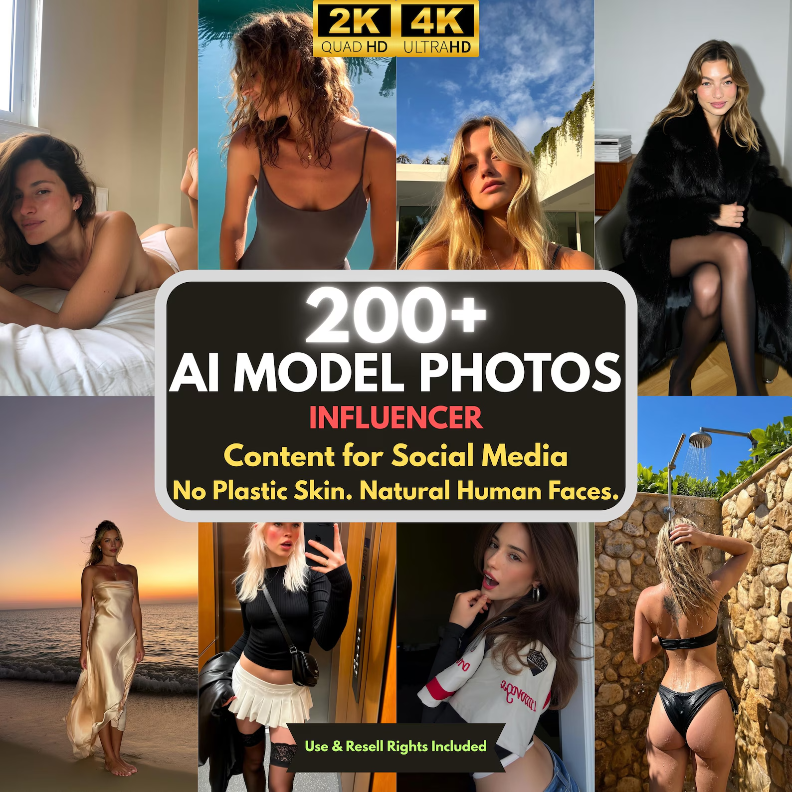Influencer-Style Digital Model Photo Collection for Social Media Content – High Resolution Digital Download