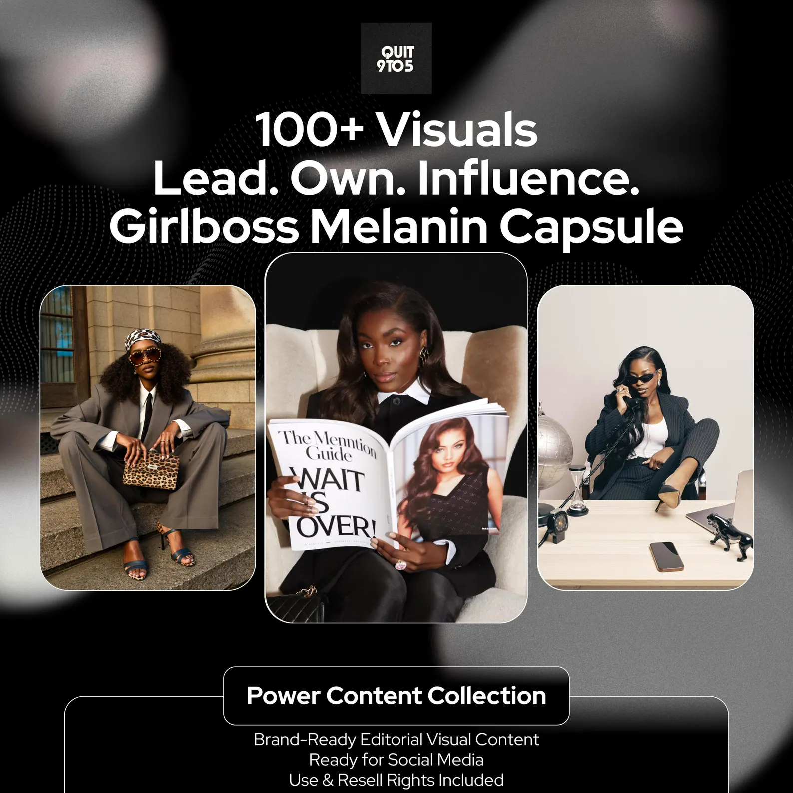 Melanin Girl Boss AI Influencer Photos, Black Woman Editorial Content (Digital Download)