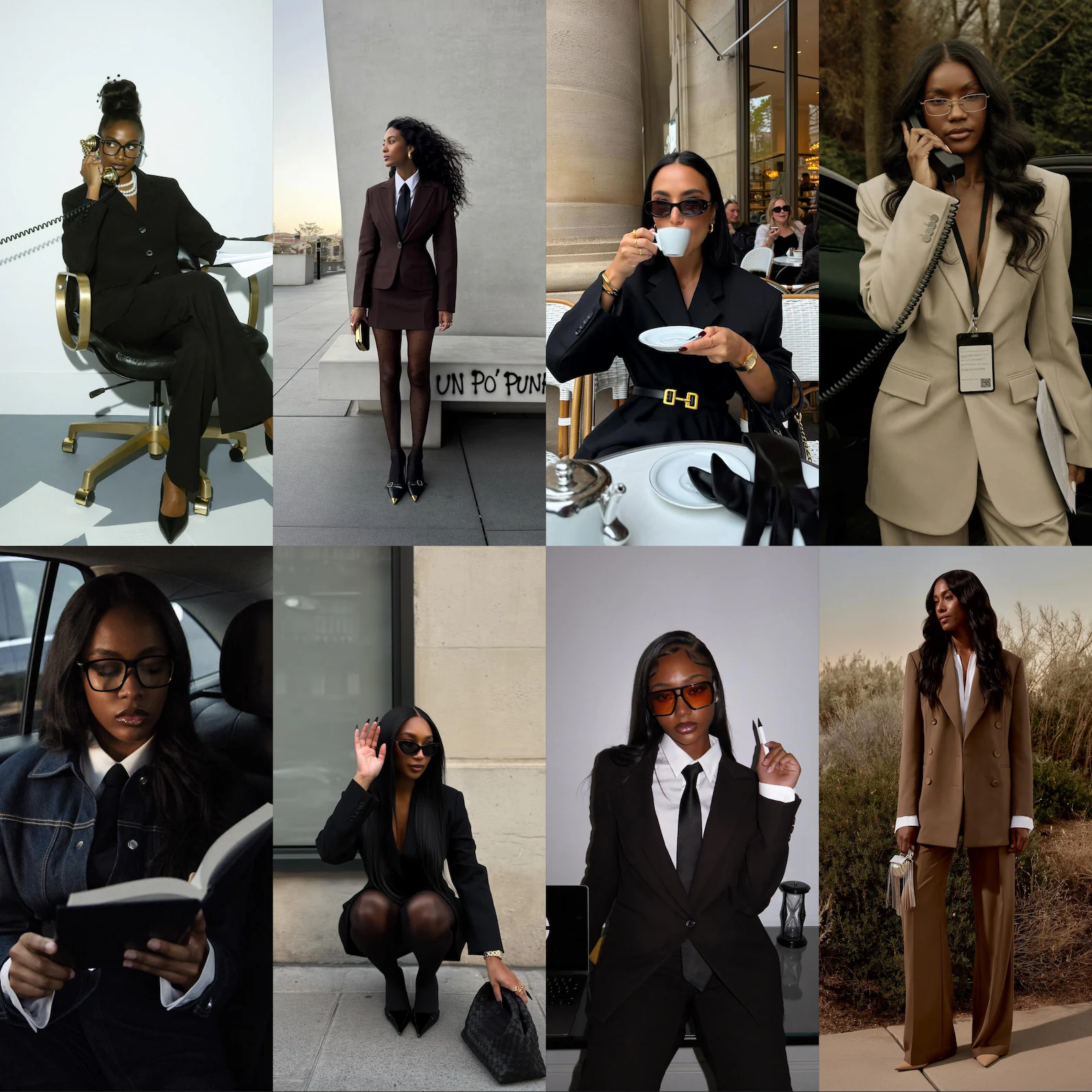 Melanin Girl Boss AI Influencer Photos, Black Woman Editorial Content (Digital Download)