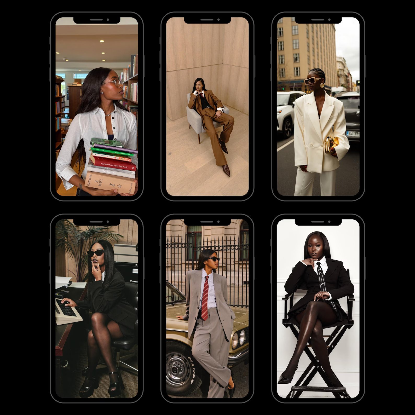 Melanin Girl Boss AI Influencer Photos, Black Woman Editorial Content (Digital Download)
