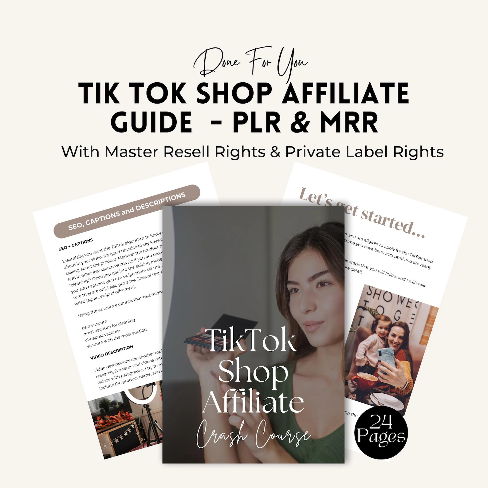 TikTok Shop Affiliate Guide: Canva eBook, PLR & MRR (Digital Download)