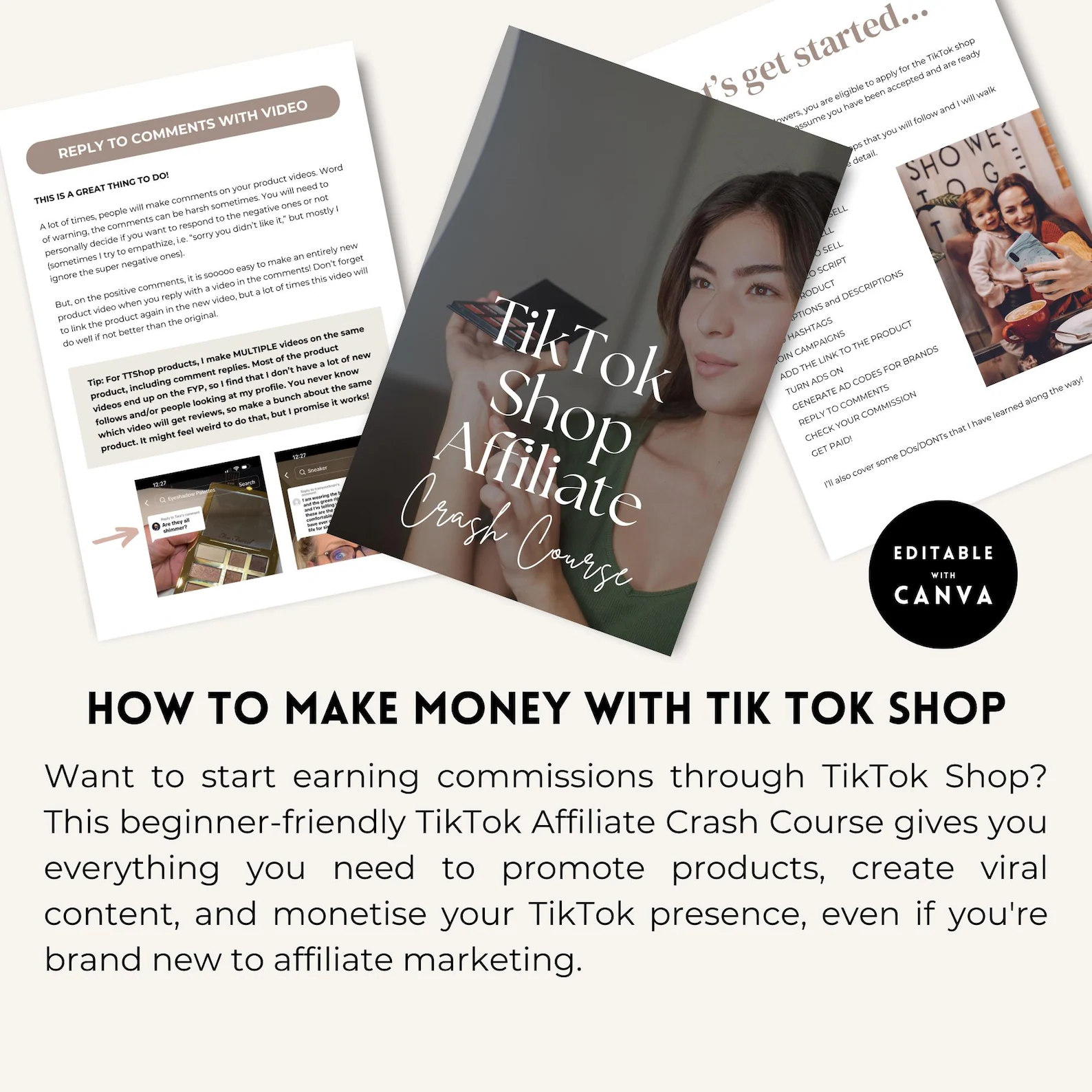 TikTok Shop Affiliate Guide: Canva eBook, PLR & MRR (Digital Download)