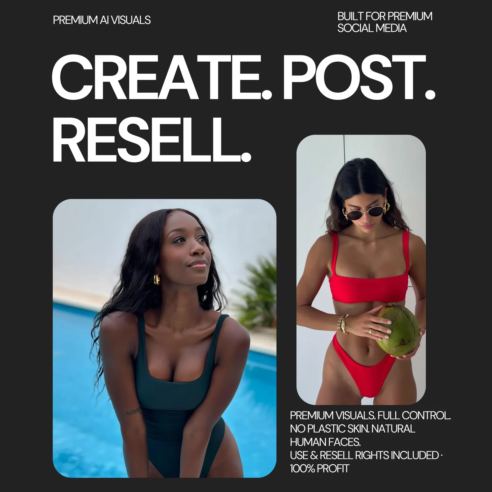 Swimwear AI Model Visuals Bundle for Instagram Reels Content Pack